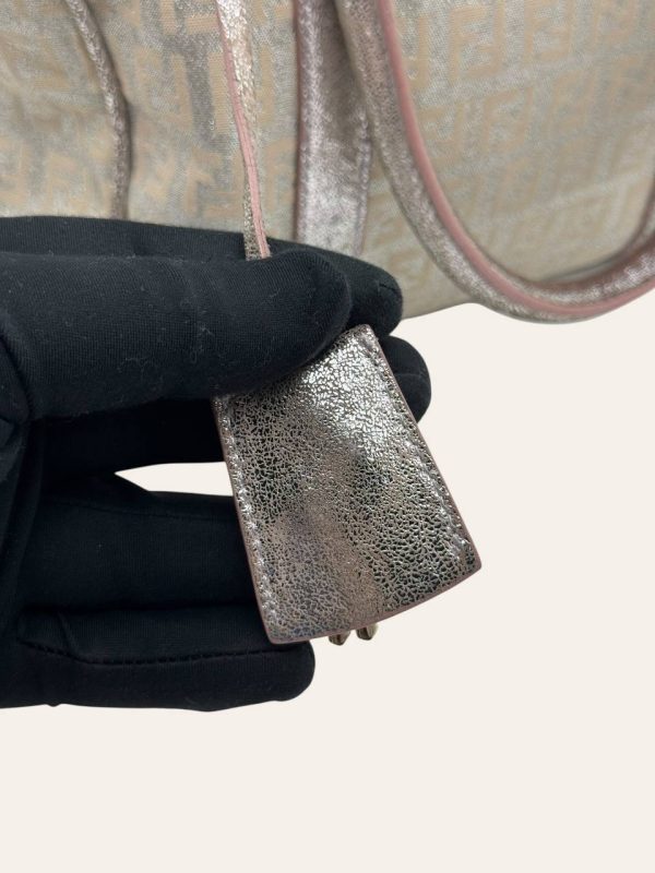 Fendi Metallic Zucca Boston Bag