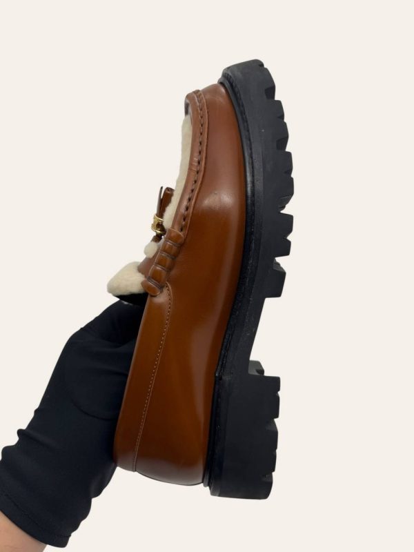 Celine Margaret Tassel Shearling Loafer Size 37