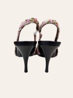 Saint Laurent Vesper Tweed Slingback Heels Size 37.5