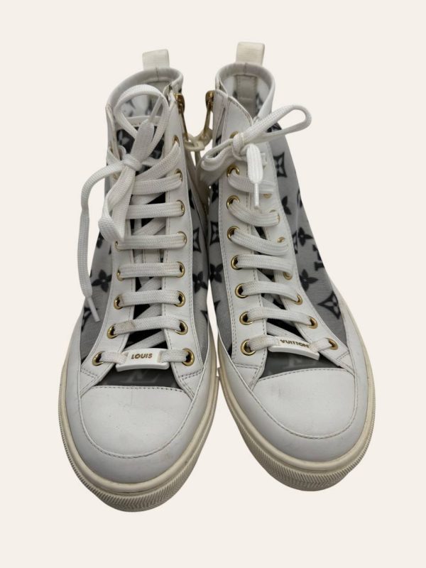 Louis Vuitton Monogram Mesh High Cut Sneaker Size 36.5