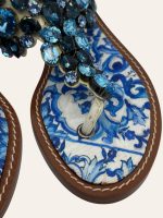 Dolce & Gabbana Majolica Embellished Sandal Size 36.5
