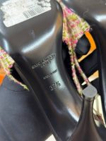 Saint Laurent Vesper Tweed Slingback Heels Size 37.5