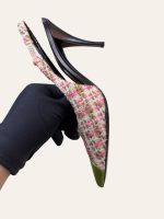 Saint Laurent Vesper Tweed Slingback Heels Size 37.5