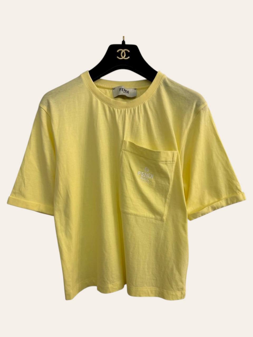 Fendi Pocket Logo Embroidered T-Shirt