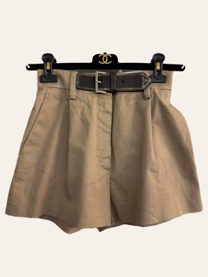 Prada Logo Belted Shorts