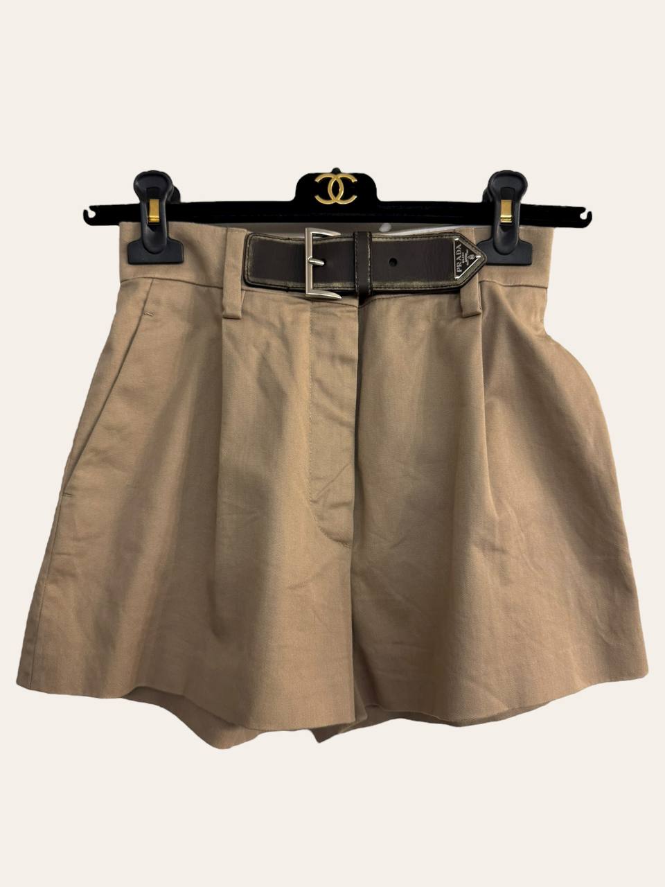 Prada Logo Belted Shorts