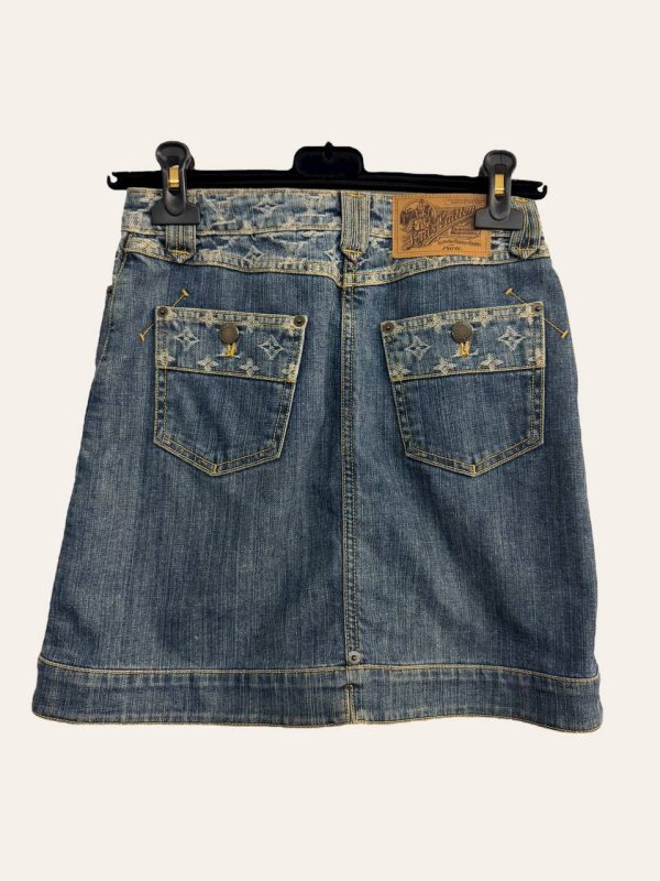 Louis Vuitton Denim Monogram Skirt