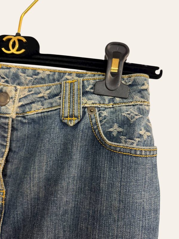 Louis Vuitton Denim Monogram Skirt