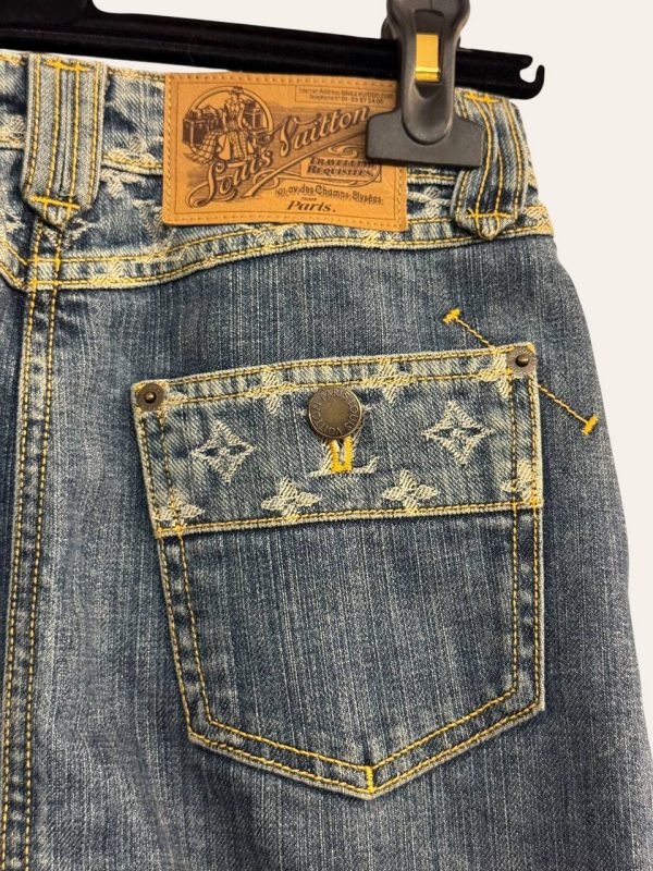 Louis Vuitton Denim Monogram Skirt
